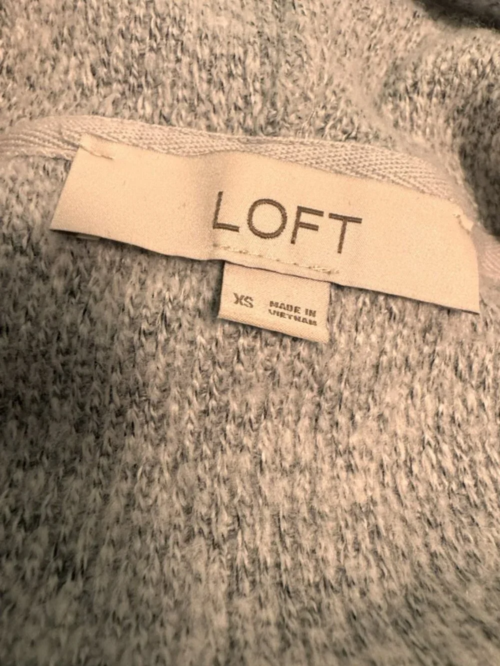 LOFT Soft Knit Hooded Sweater Pullover Heather Gray Size XS - JK0503
